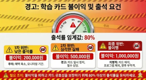 내일배움카드 출석률 및 페널티 안내