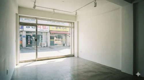 2026년 소상공인 폐업지원금을 받아 철거 및 원상복구가 깔끔하게 완료된 빈 상가 내부 모습. 점포 철거비 최대 600만원 지원을 통해 부담 없이 사업장을 정리한 상태.