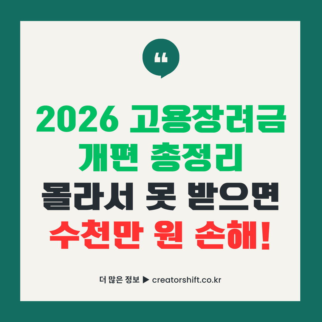 2026년 고용장려금 개편 내용 확인하고 인건비 지원금 최대 수령하는 방법