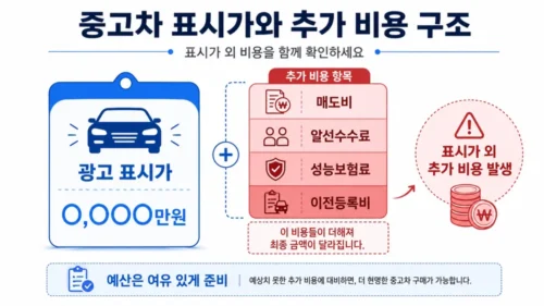 중고차 수수료 항목별 구성