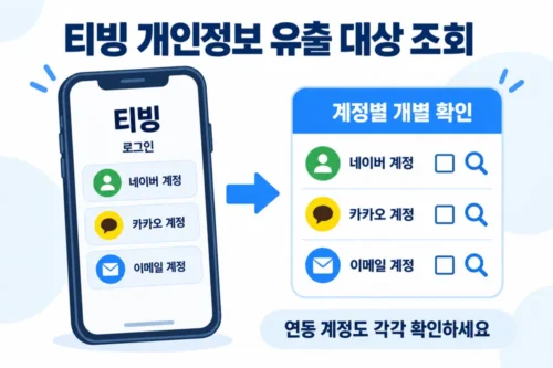 티빙 유출 계정 조회 화면